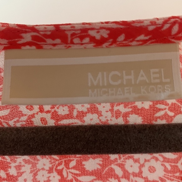 MICHAEL Michael Kors - Red Floral V-Neck Caftan Swim Cover Up w/Belt - Small - Picture 4 of 4